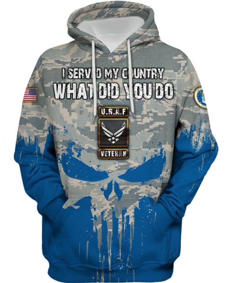 USAF Veteran I served my country what did I do Skull 3d shirt, hoodie 17