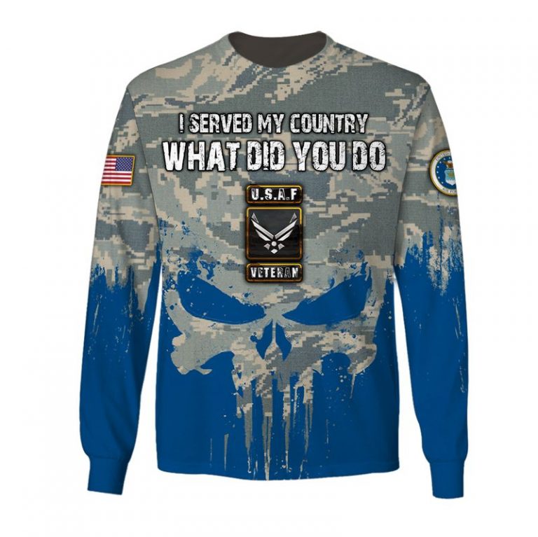 USAF Veteran I served my country what did I do Skull 3d shirt, hoodie 19