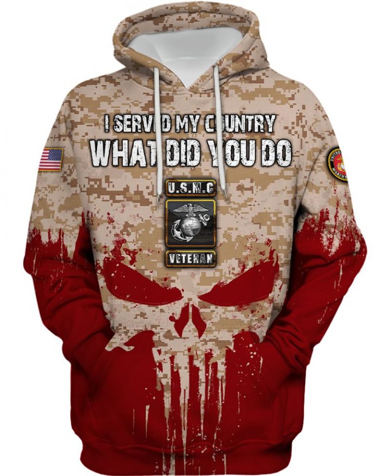 USMC Veteran I served my country what did I do Skull 3d shirt, hoodie 16