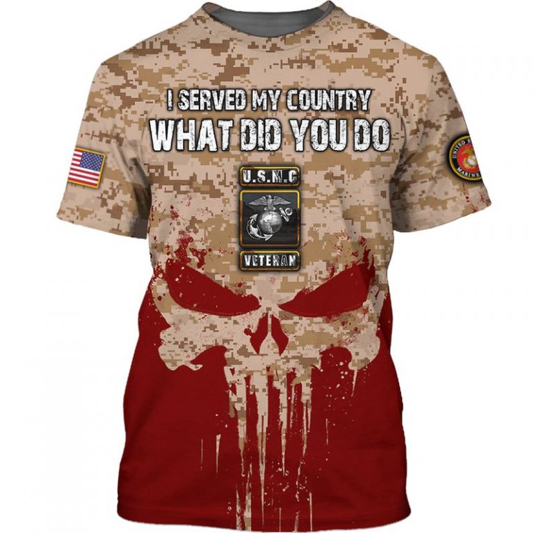 USMC Veteran I served my country what did I do Skull 3d shirt, hoodie 17