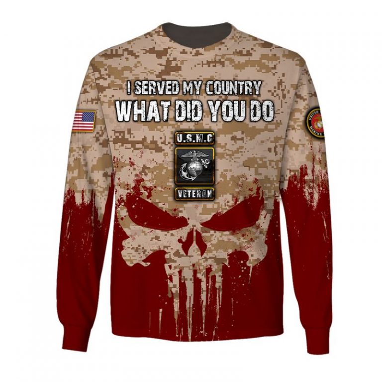 USMC Veteran I served my country what did I do Skull 3d shirt, hoodie 18