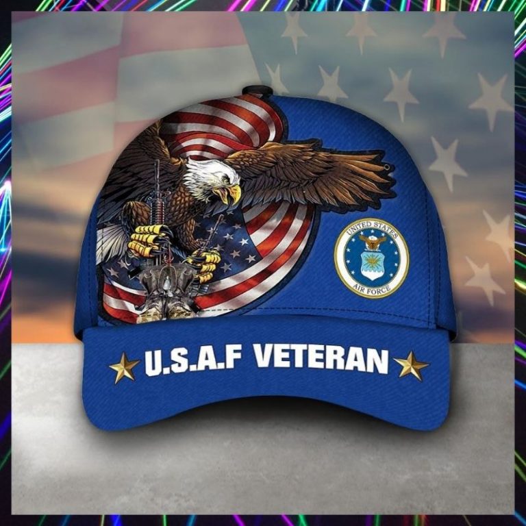 United States Air Force Veteran Eagle American flag cap 8