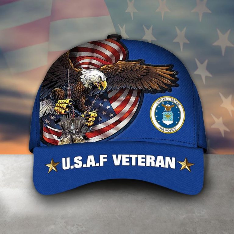 United States Air Force Veteran Eagle American flag cap 9