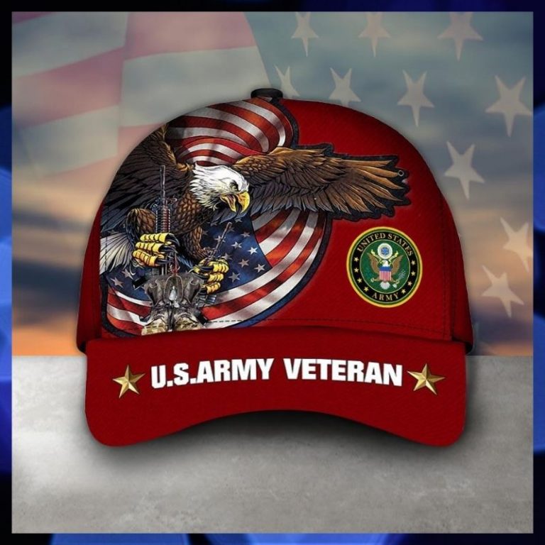 United States Army Veteran Eagle American flag cap 9