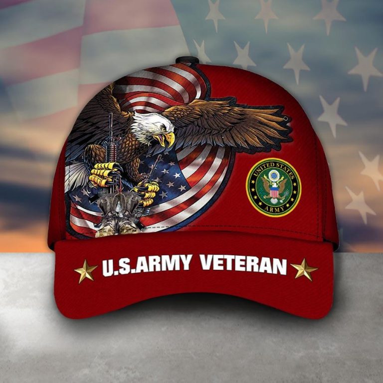 United States Army Veteran Eagle American flag cap 8