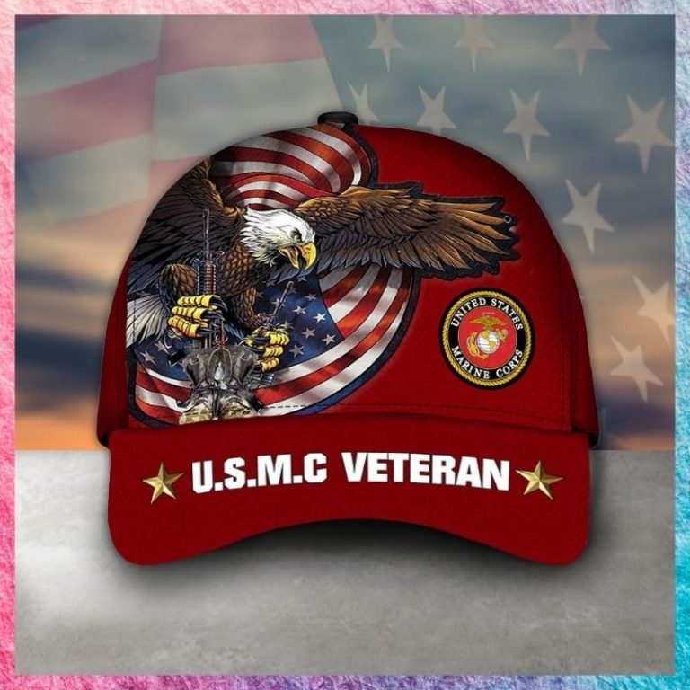 United States Marine Corps Veteran Eagle American flag cap 8