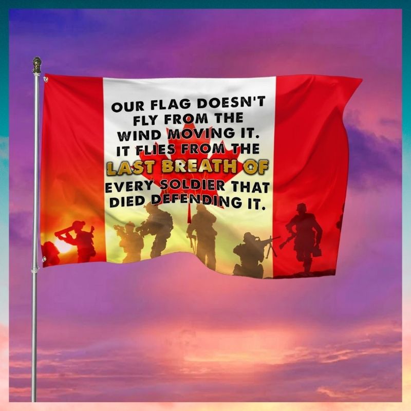 Veteran our flag doesn't fly from the wind moving it Canada flag 2