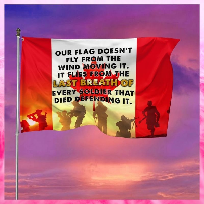Veteran our flag doesn't fly from the wind moving it Canada flag 3