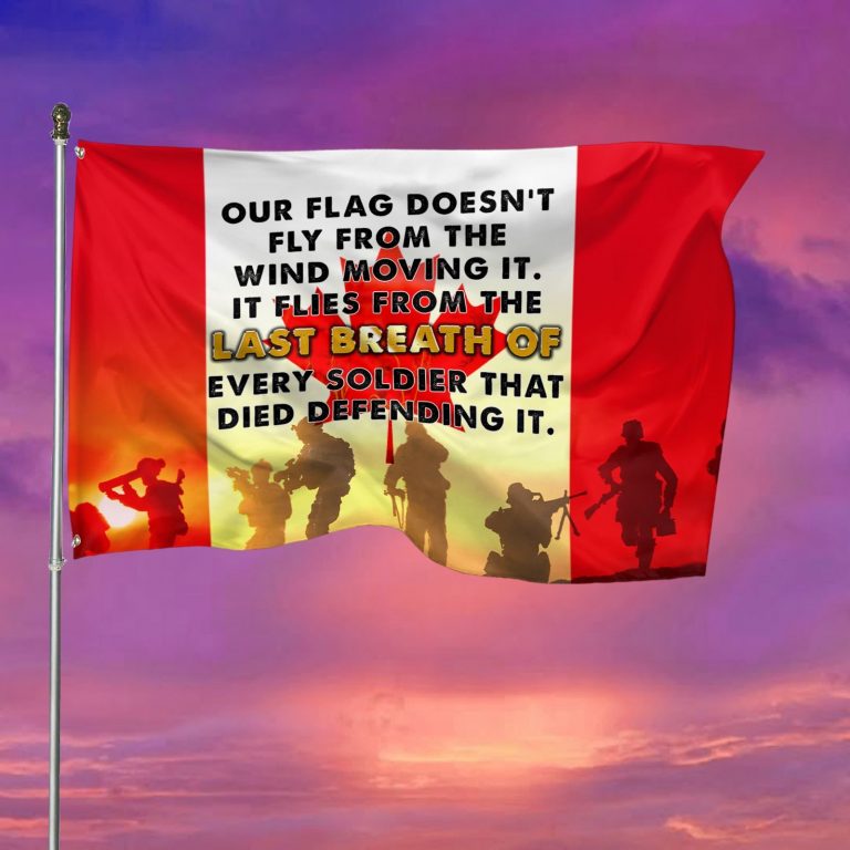 Veteran our flag doesn't fly from the wind moving it Canada flag 14