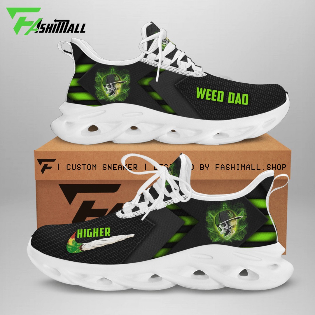Weed dad skull cannabis higher Nike clunky max soul shoes 8