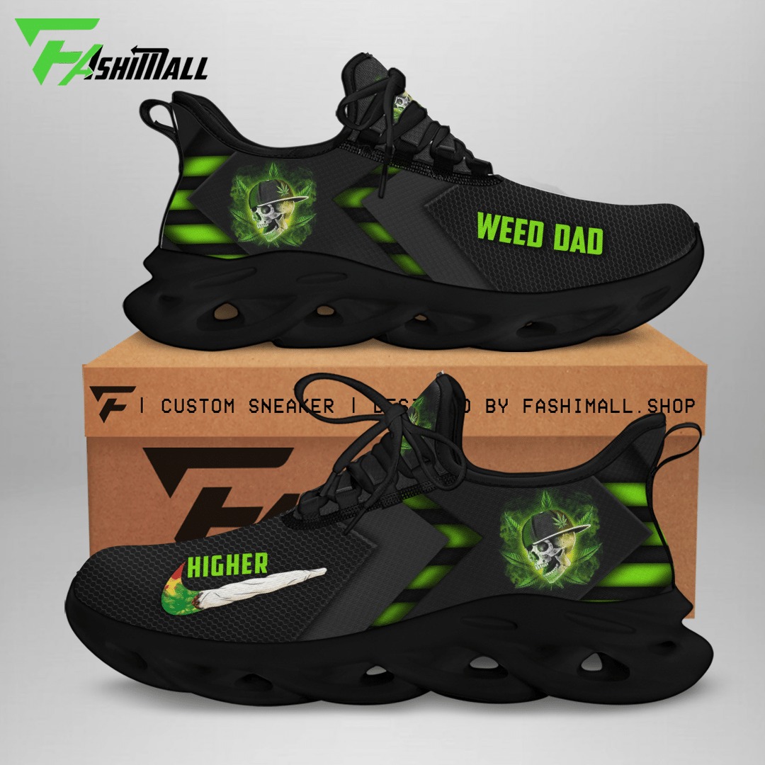 Weed dad skull cannabis higher Nike clunky max soul shoes 13