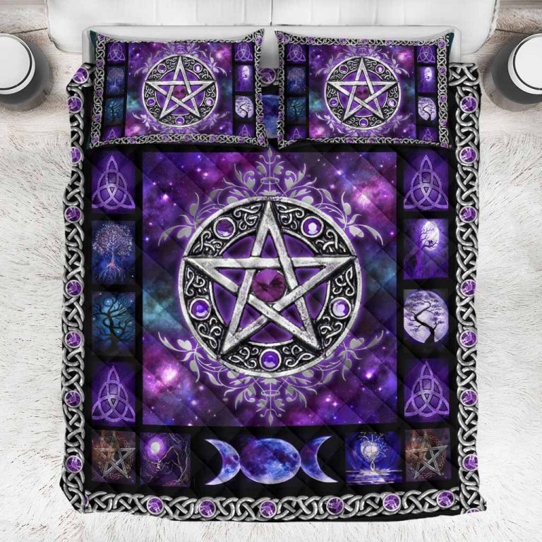 Witch Triple Moon Pentagram quilt bedding set 13