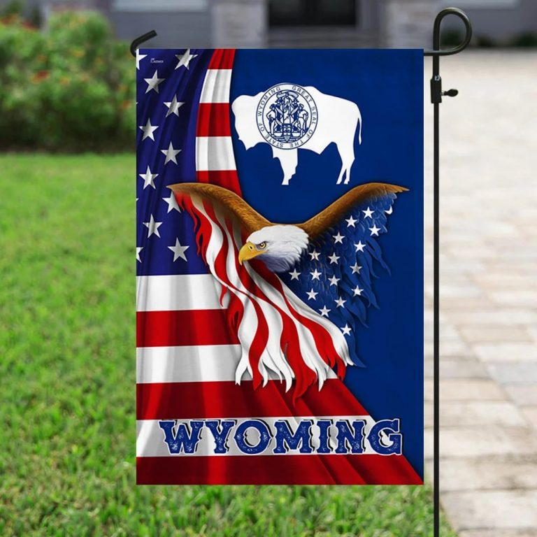 Wyoming Eagle American Flag 14