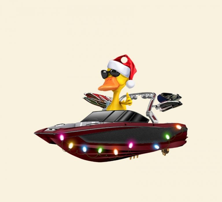 Wakeboarding Ducks custom Christmas ornament 13