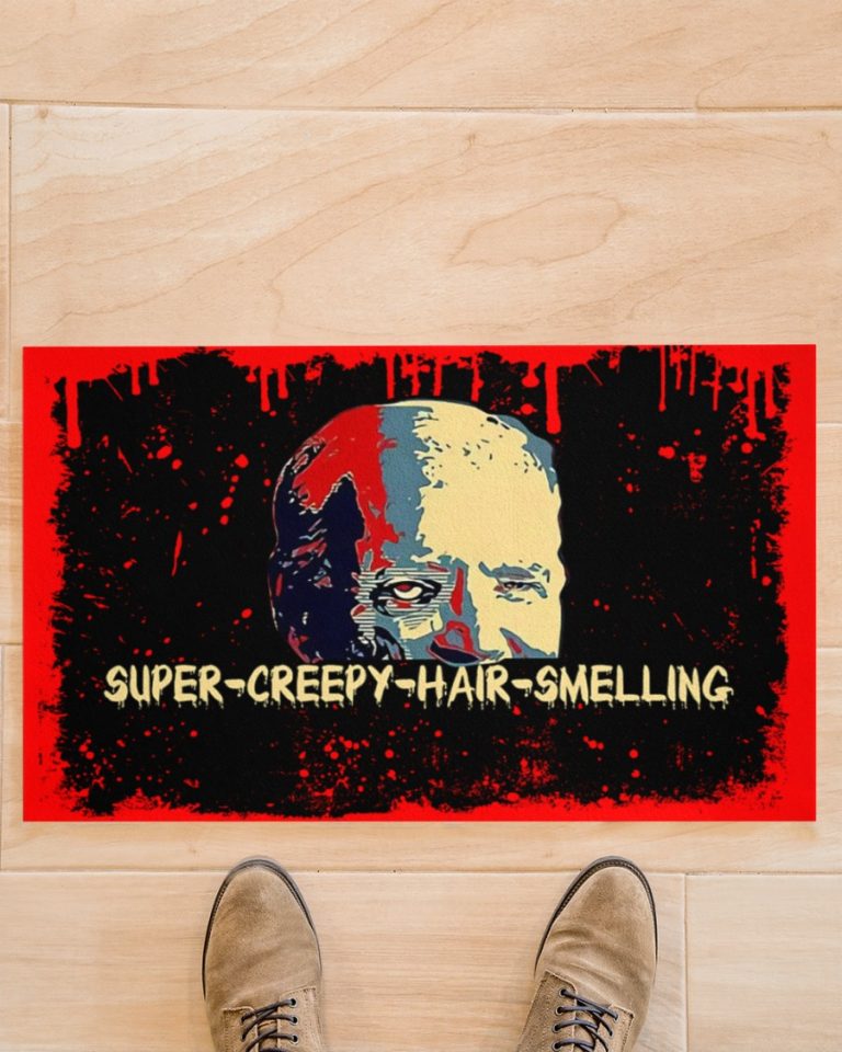 Zombie Biden Super Creepy Hair Smelling blood Halloween doormat 15