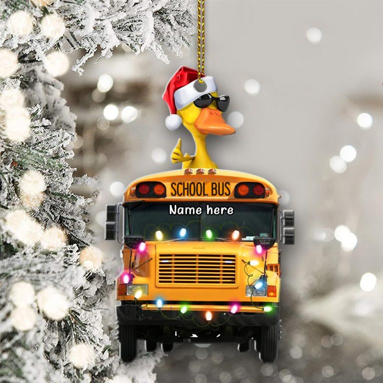 School Bus Yellow Duckies custom Christmas ornament 17