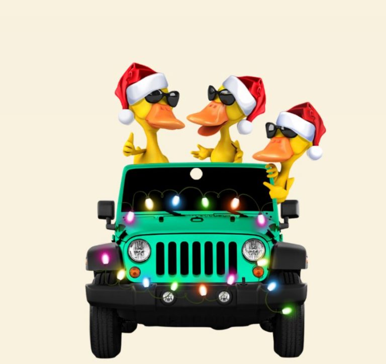 Duck Jeep Traveling custom Christmas ornament 14