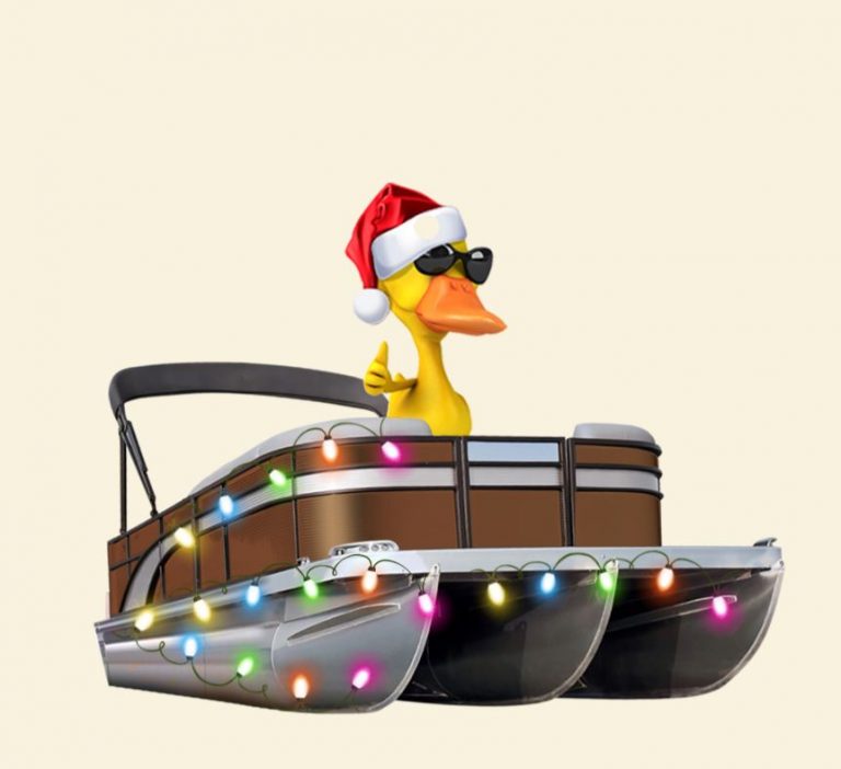 Duckies In Pontoon Boat custom Christmas ornament 14