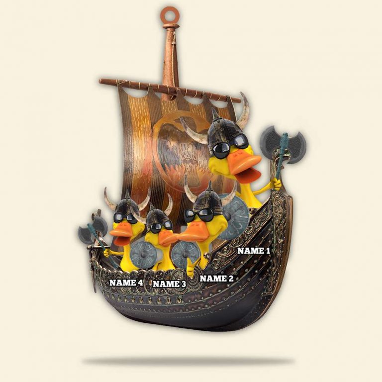 Ducks On A Viking Boat custom Christmas ornament 16