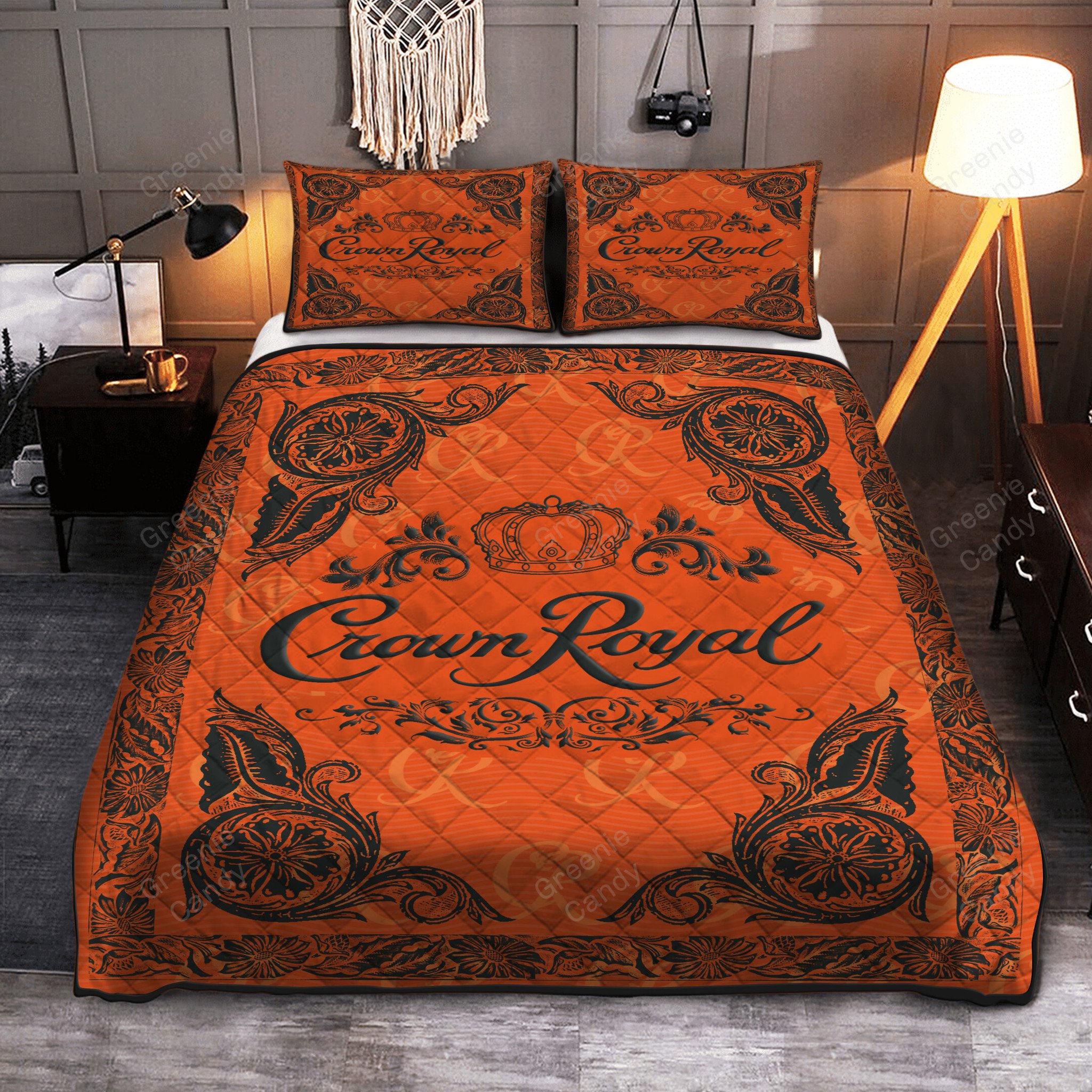 HOT Crown Royal Peach Whiskey Bedding Set 6