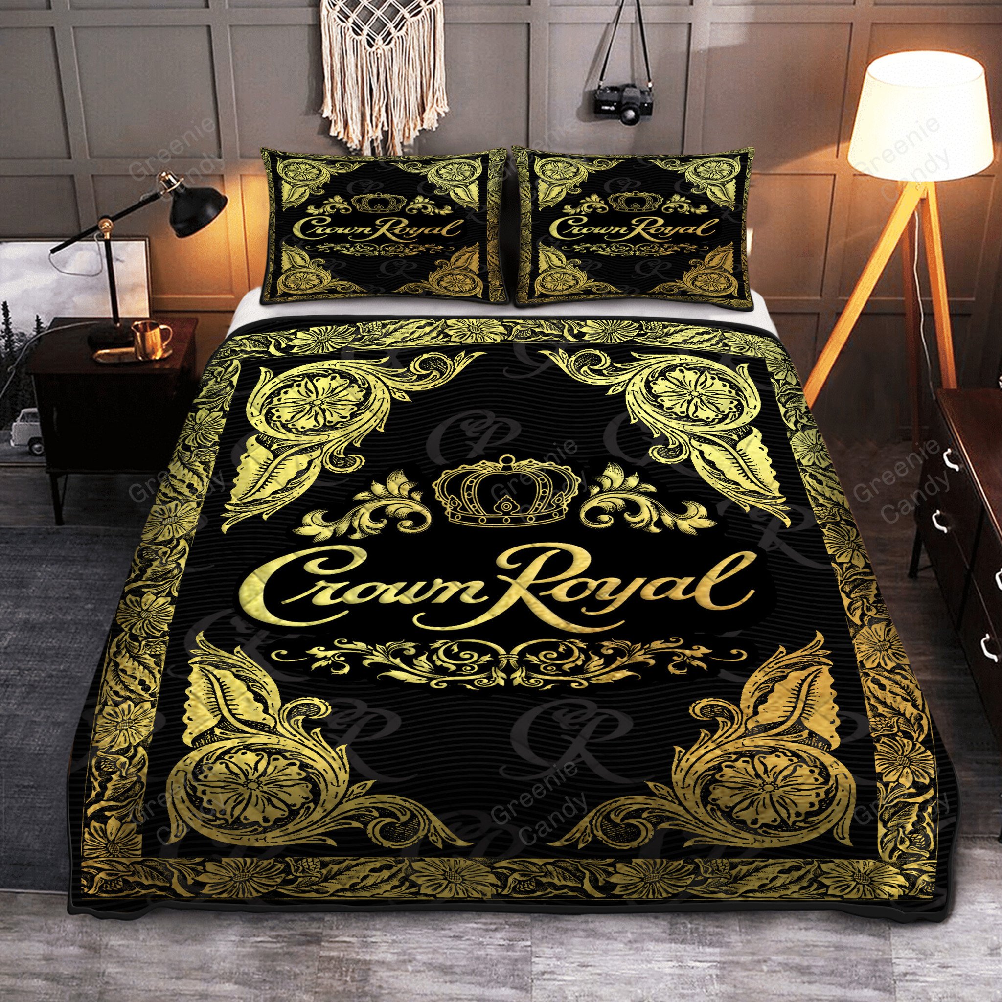 BEST Crown Royal Black Whiskey Bedding Set 4