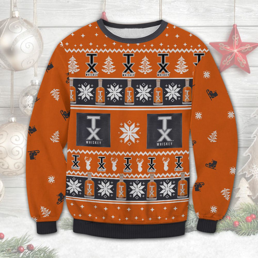 NEW TX Whiskey ugly Christmas sweater 9