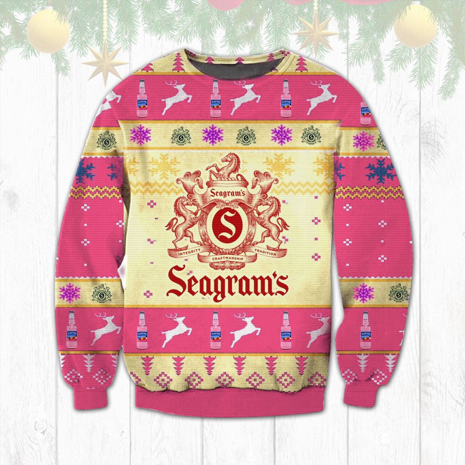 BEST Seagram's Gin ugly Christmas sweater 1