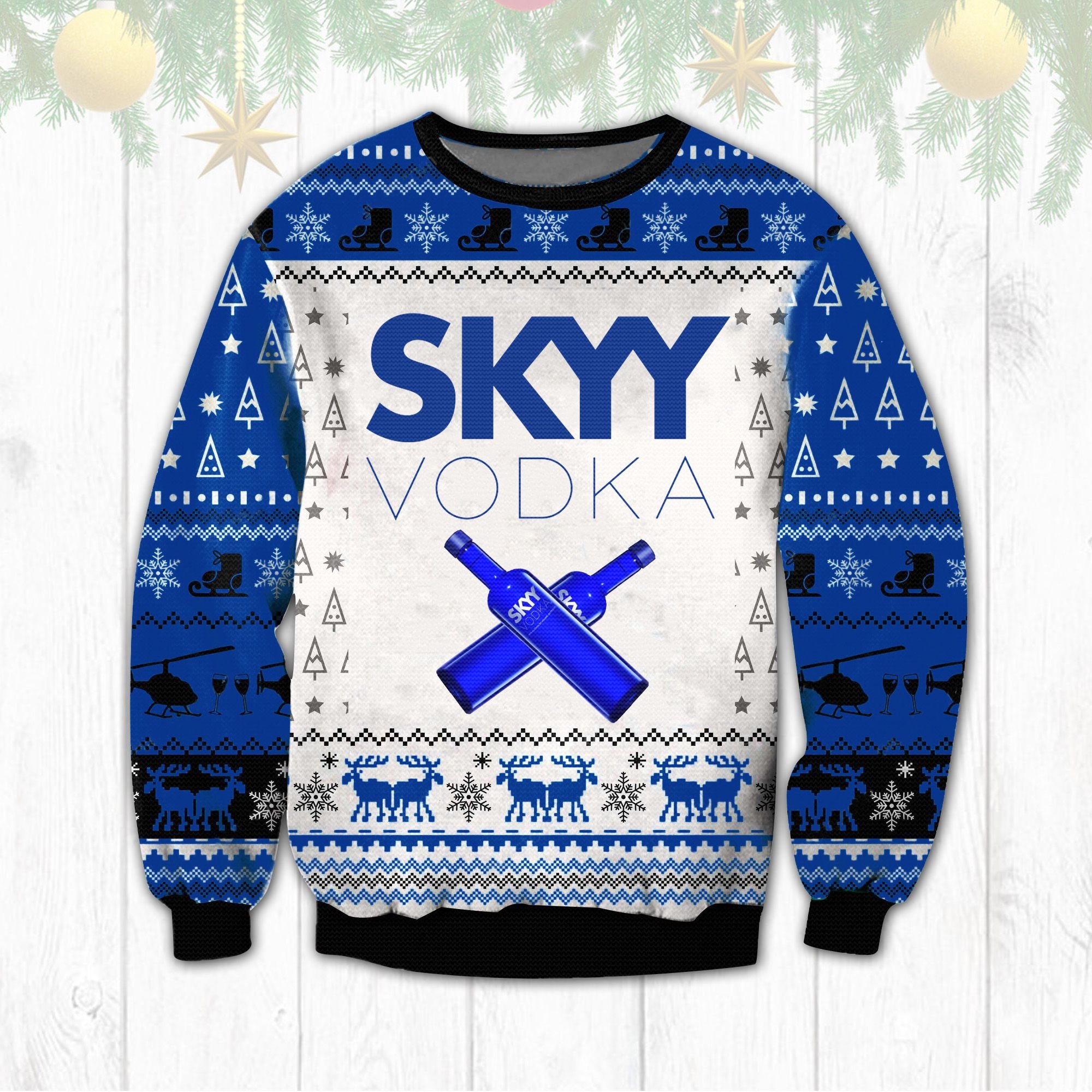 NEW SKYY vodka ugly Christmas sweater 7