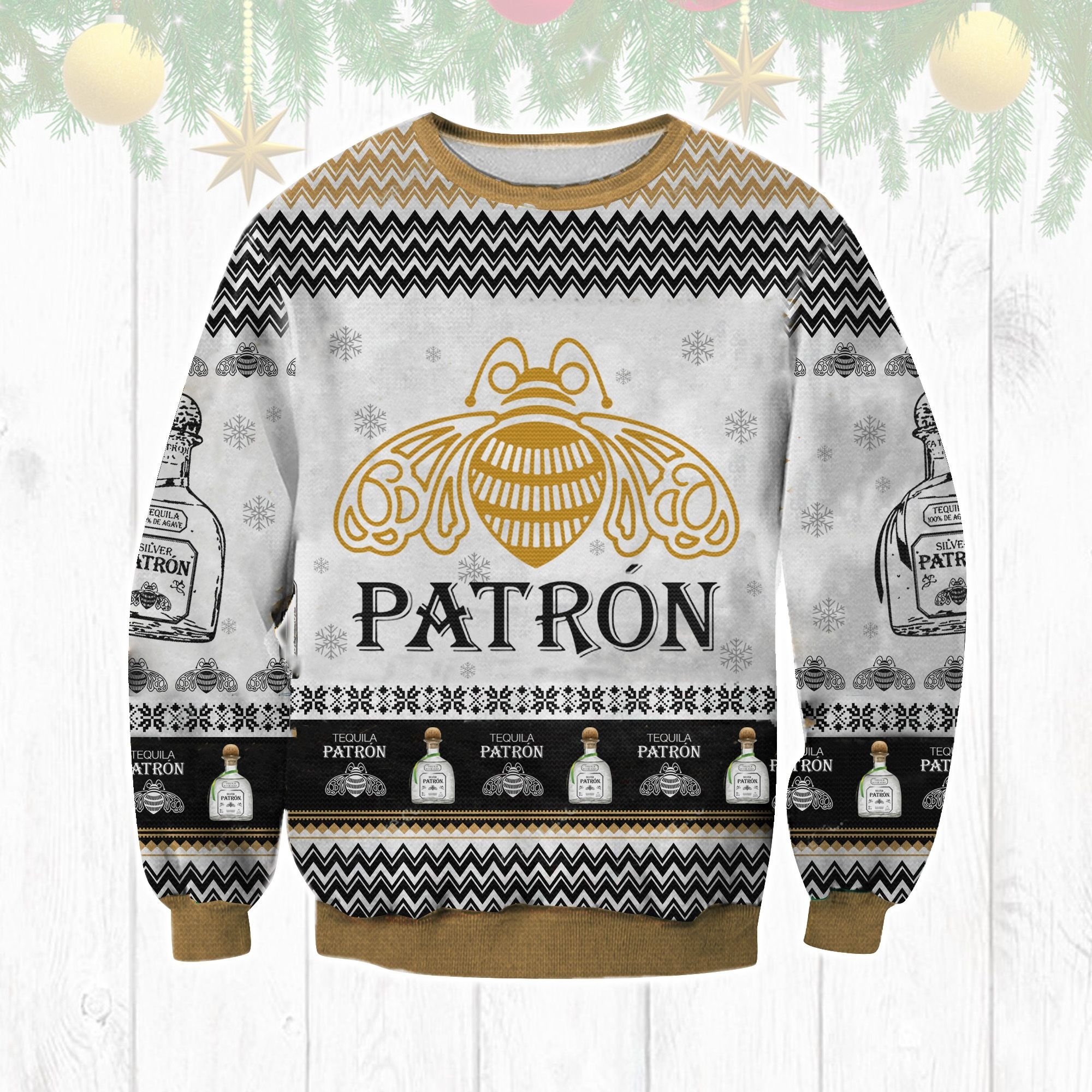HOT Patron Tequila ugly Christmas sweater 1