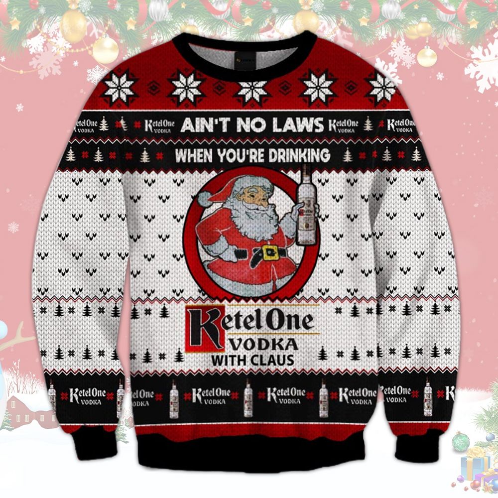 NEW Ketel One Vodka with Claus ugly Christmas sweater 7