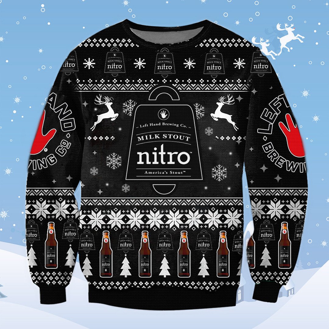 BEST Milk Stout Nitro Left Hand Brewing Company ugly Christmas sweater 1