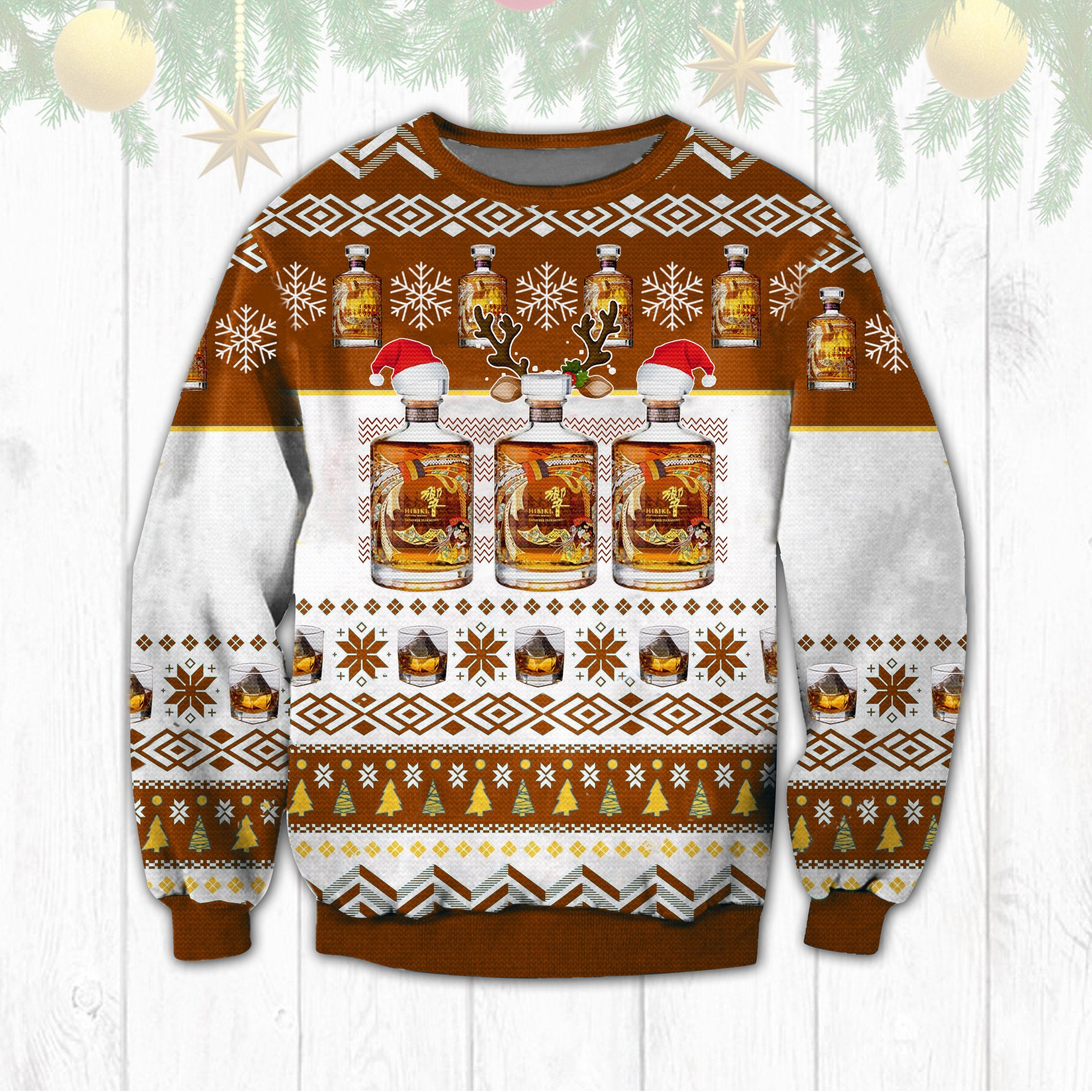 HOT Hibiki Japanese Harmony Whisky ugly Christmas sweater 9