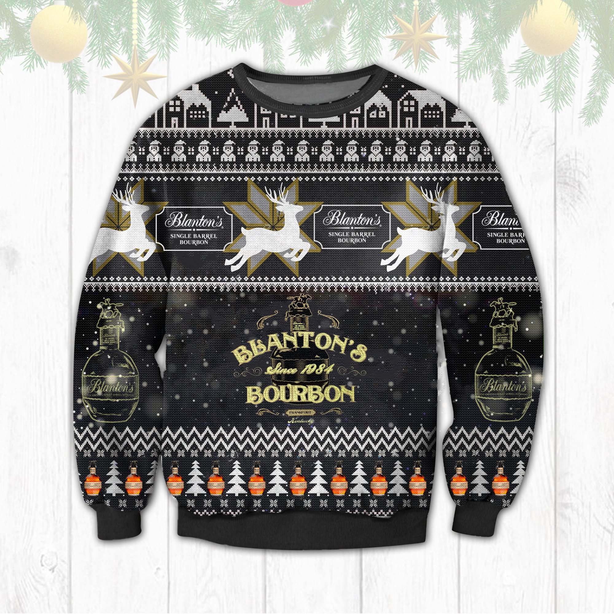 HOT Blanton's Bourbon Since 1984 ugly Christmas sweater 9