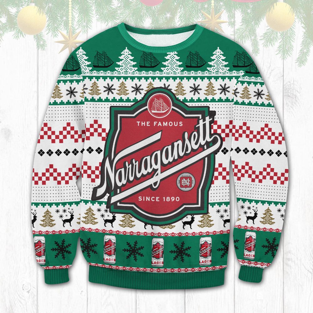 NEW Narragansett Brewing Company Since 1890 ugly Christmas sweater 7