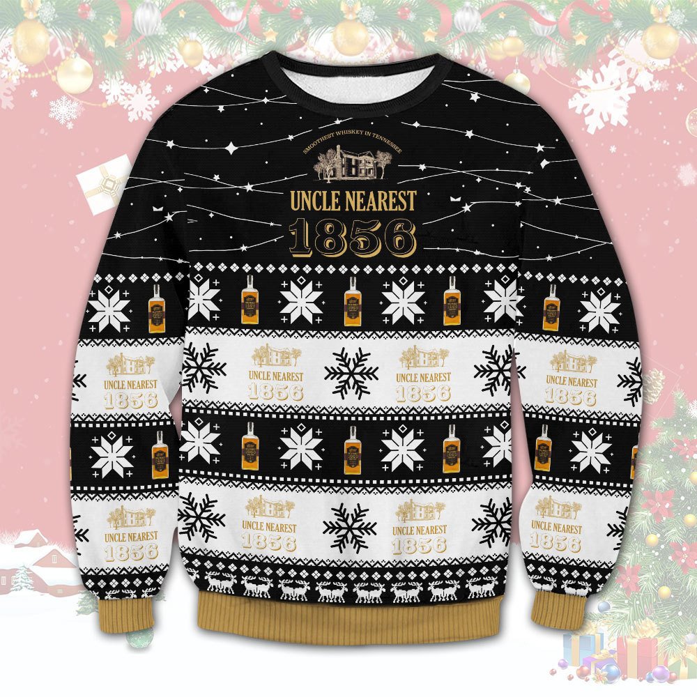 NEW Uncle Nearest 1856 Whiskey ugly Christmas sweater 9