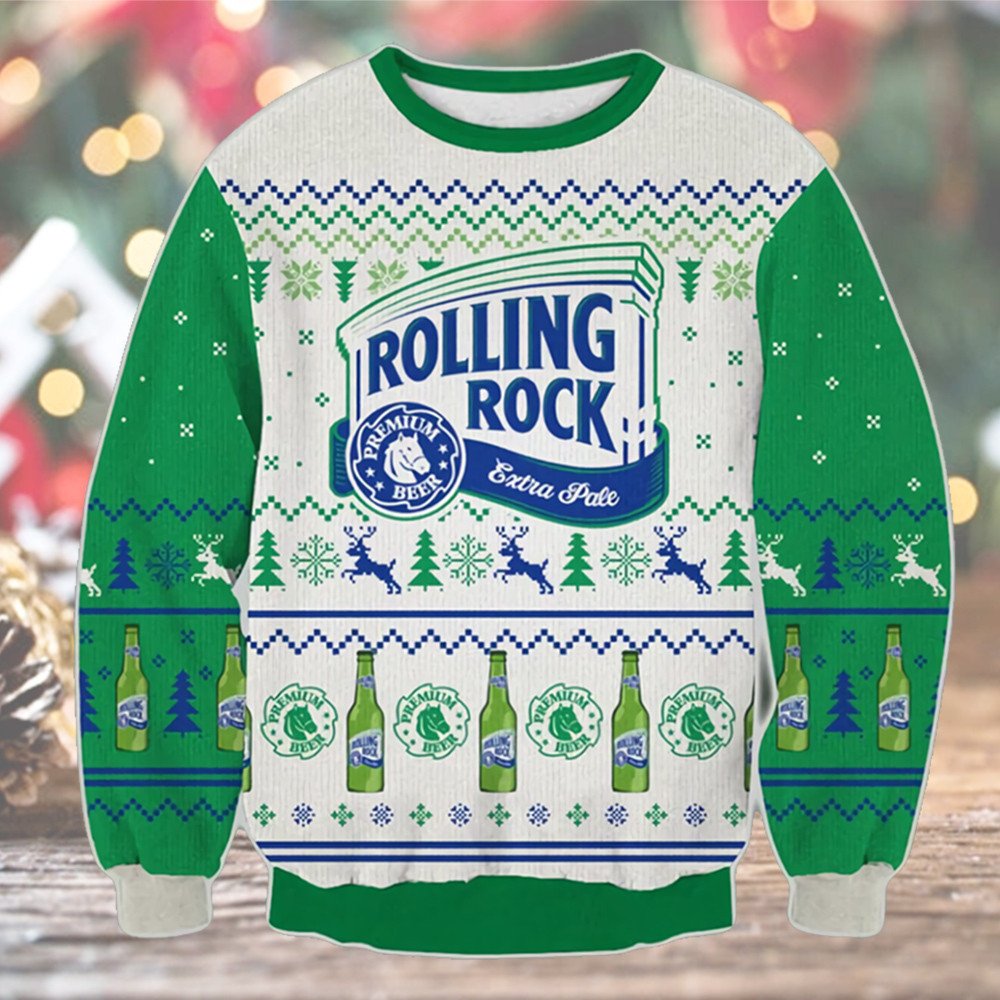 HOT Rolling Rock Extra Pale Beer ugly Christmas sweater 1