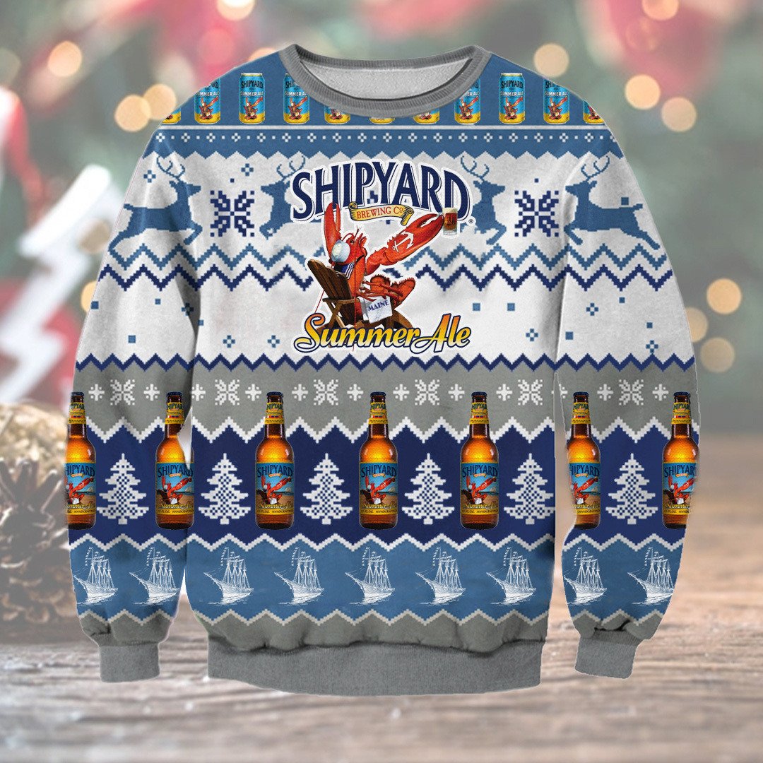 NEW Summer Ale Shipyard Brewing Company ugly Christmas sweater 1