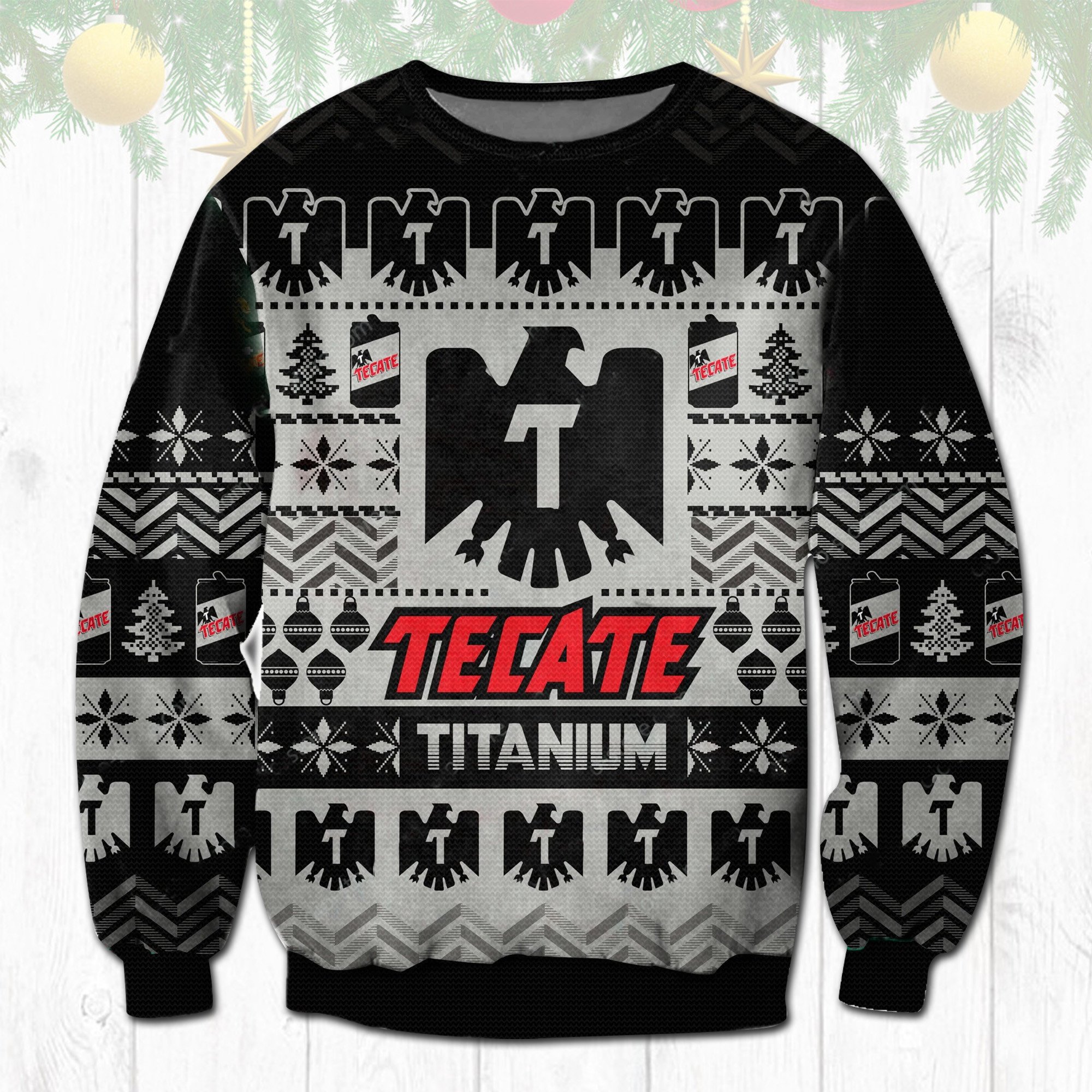 HOT Tecate Titanium Beer ugly Christmas sweater 9