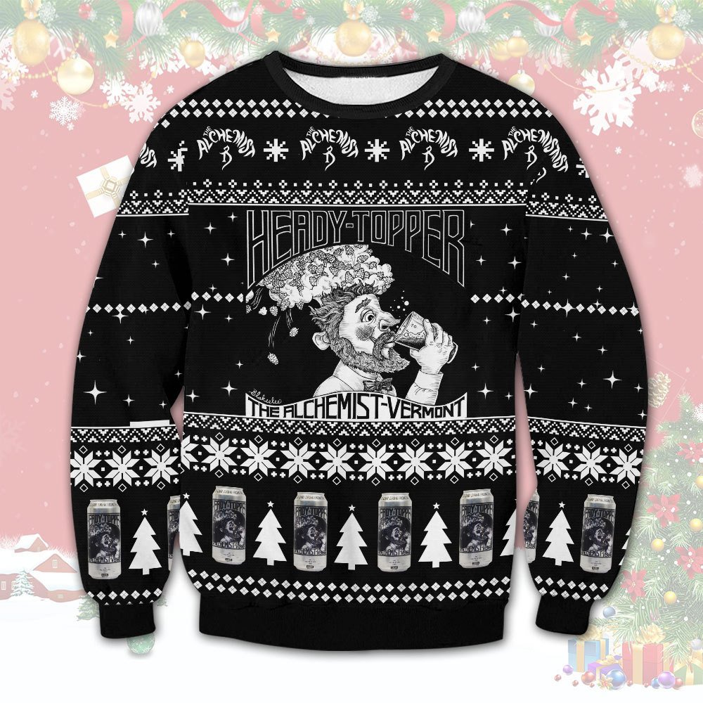 NEW Heady Topper Alchemist Beer ugly Christmas sweater 9