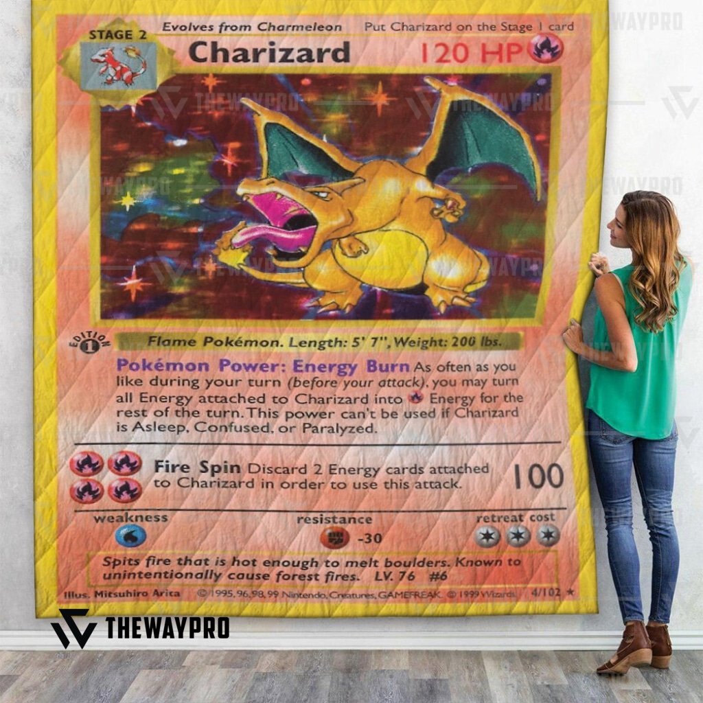 NEW Charizard Card Pokemon Quilt 10