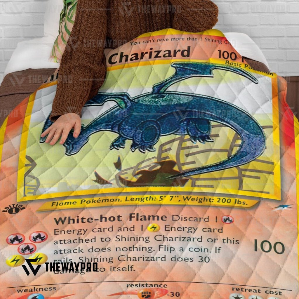 BEST Shining Charizard Neo Destiny Pokemon Quilt 14