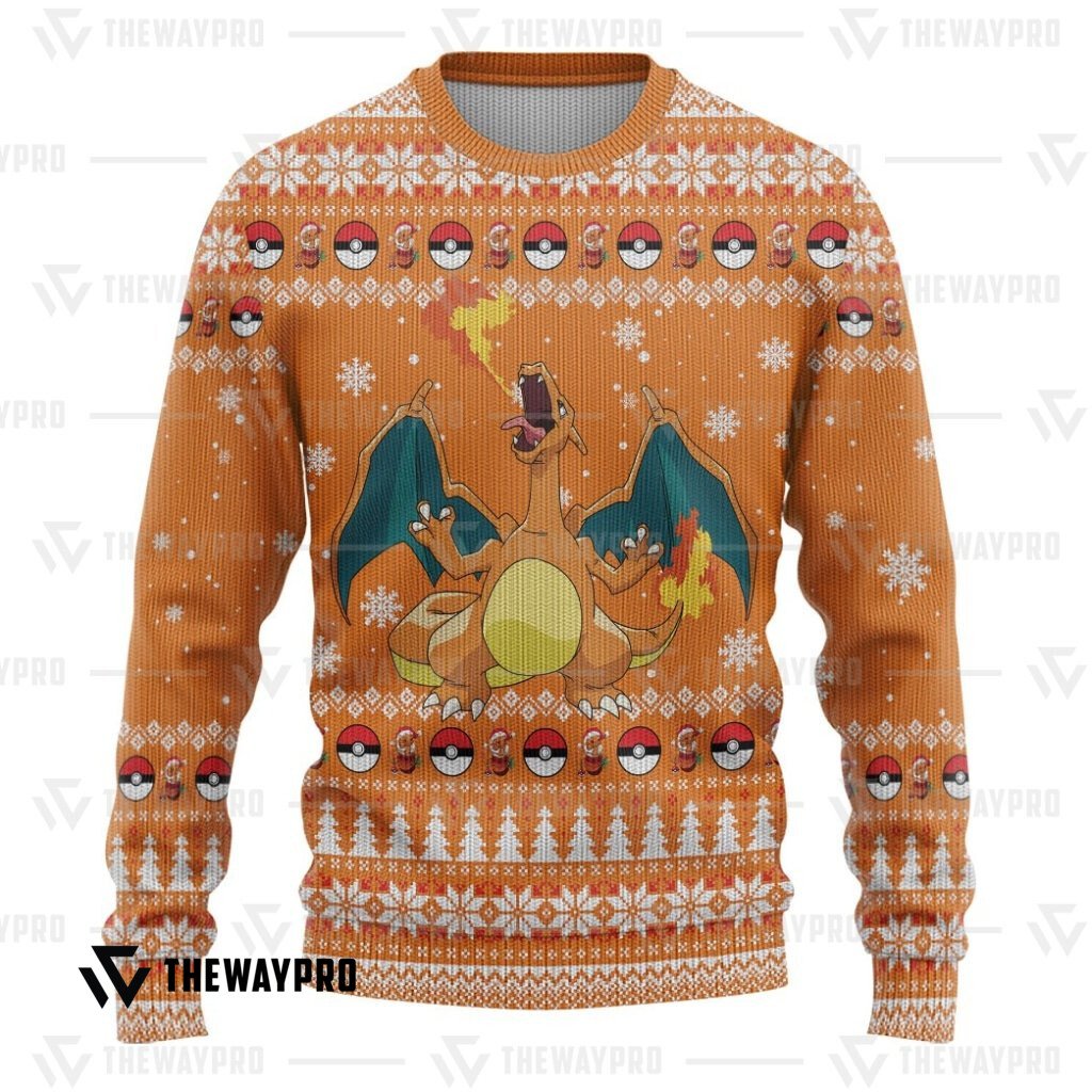 NEW Charizard Pokemon Christmas Ugly Sweater 4