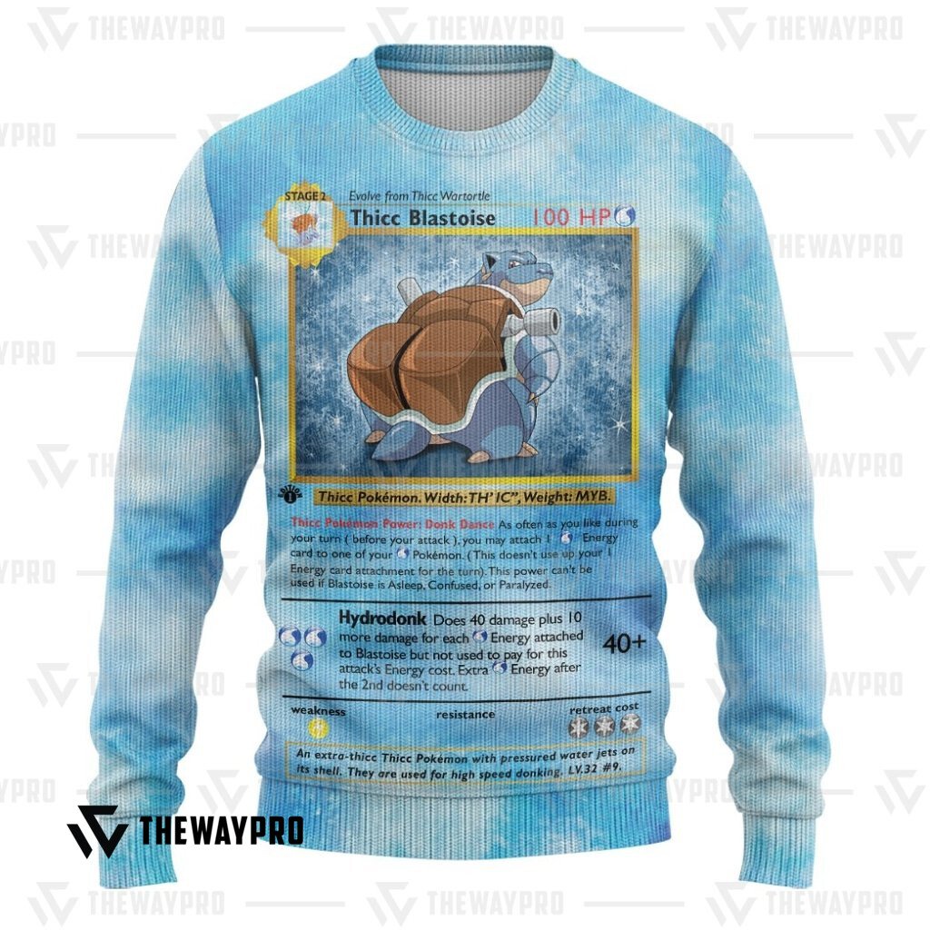 NEW Thicc Blastoise Pokemon Christmas Sweater 9