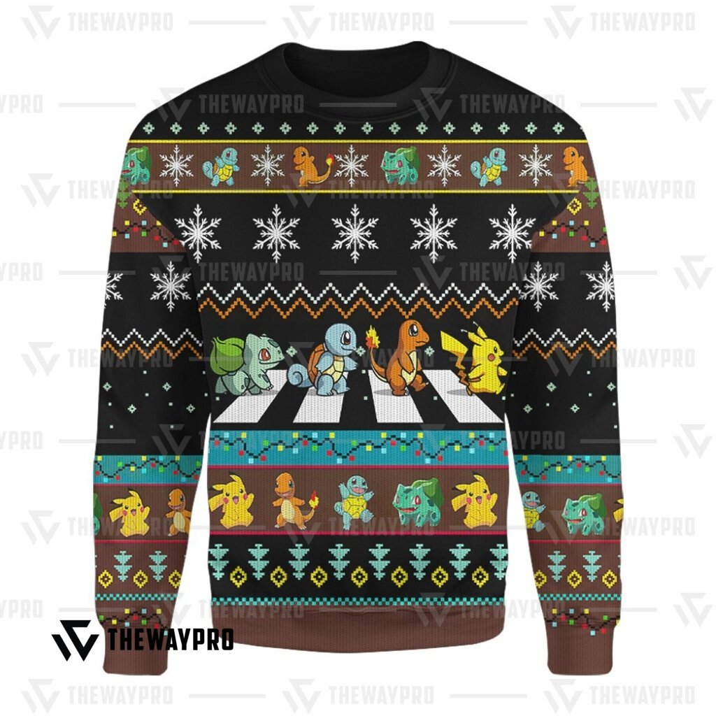 NEW Road Crossing Pokemon Christmas Ugly Sweater 5