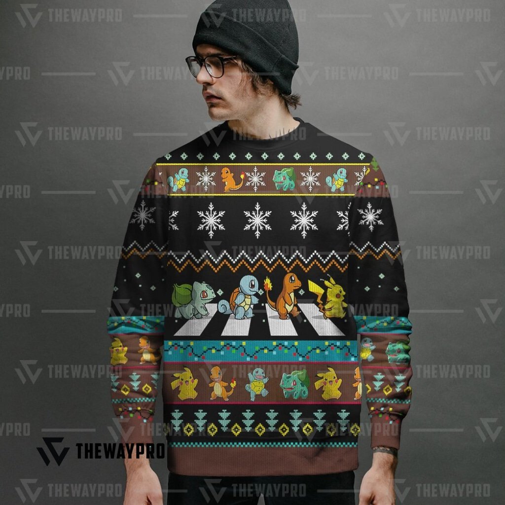 NEW Road Crossing Pokemon Christmas Ugly Sweater 7