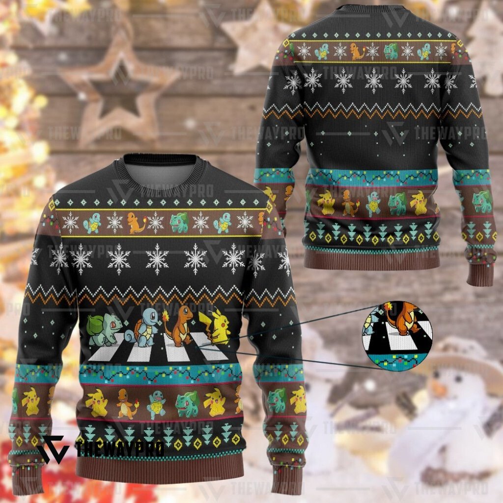 NEW Road Crossing Pokemon Christmas Ugly Sweater 14