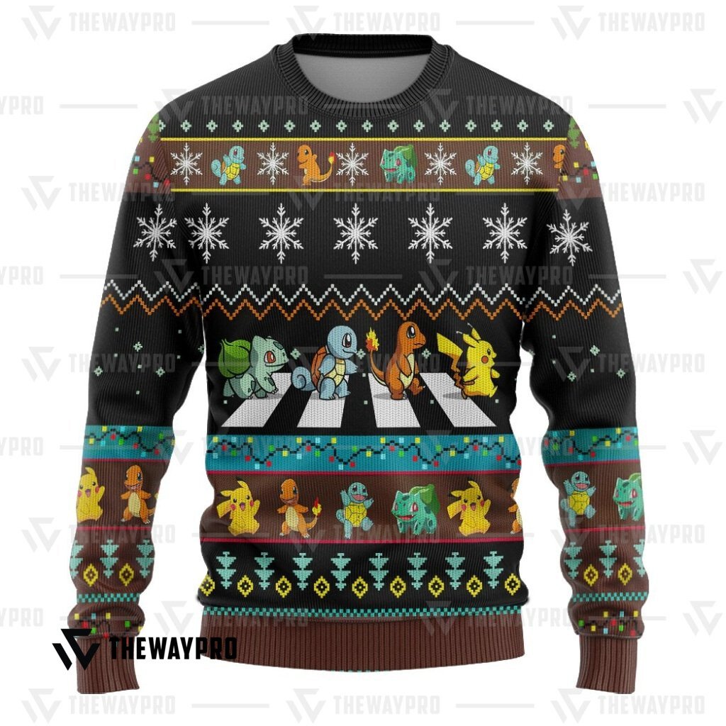 NEW Road Crossing Pokemon Christmas Ugly Sweater 4