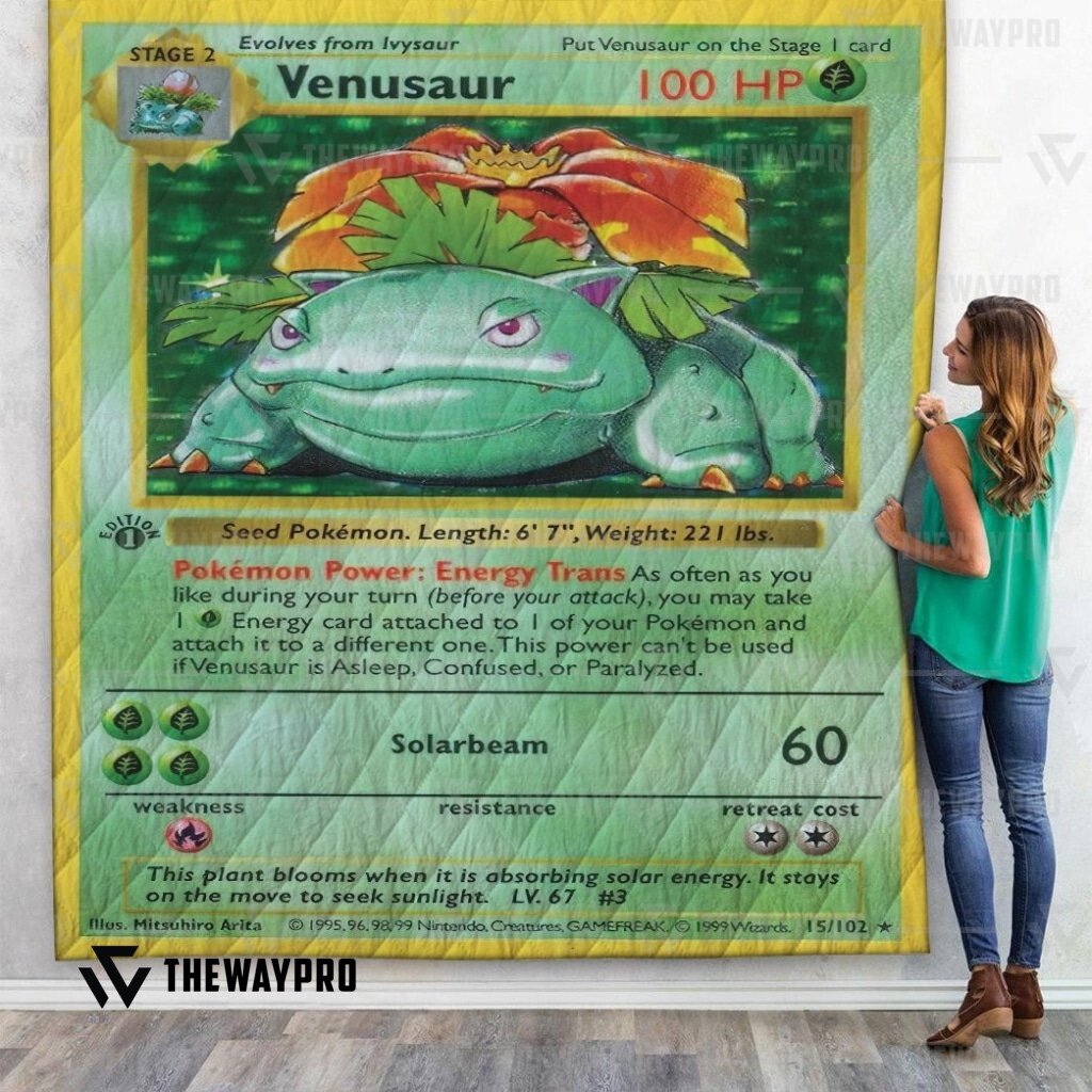 HOT Venusaur Card Custom Pokemon Quilt 9