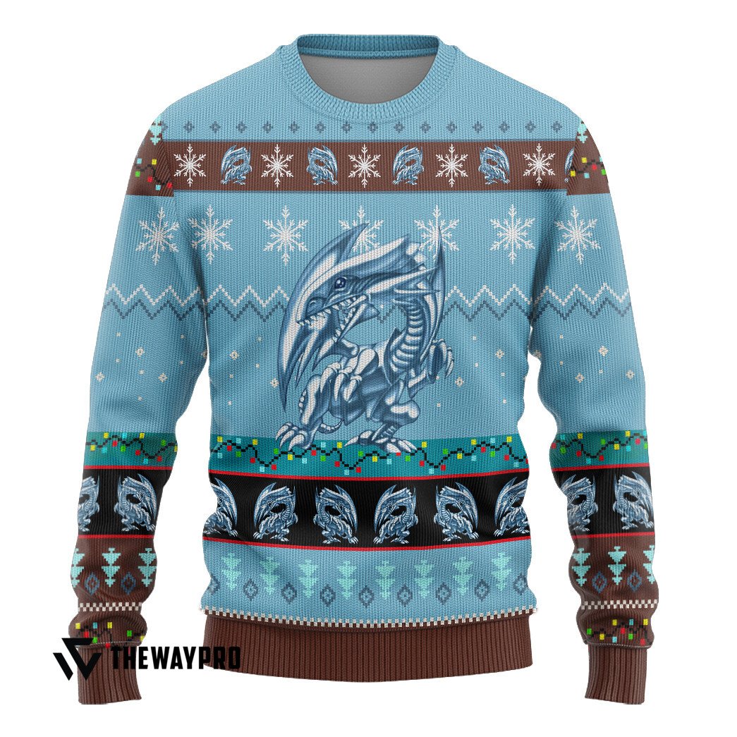 BEST Blue Eyes White Dragon Yu Gi Oh Christmas Sweater 3