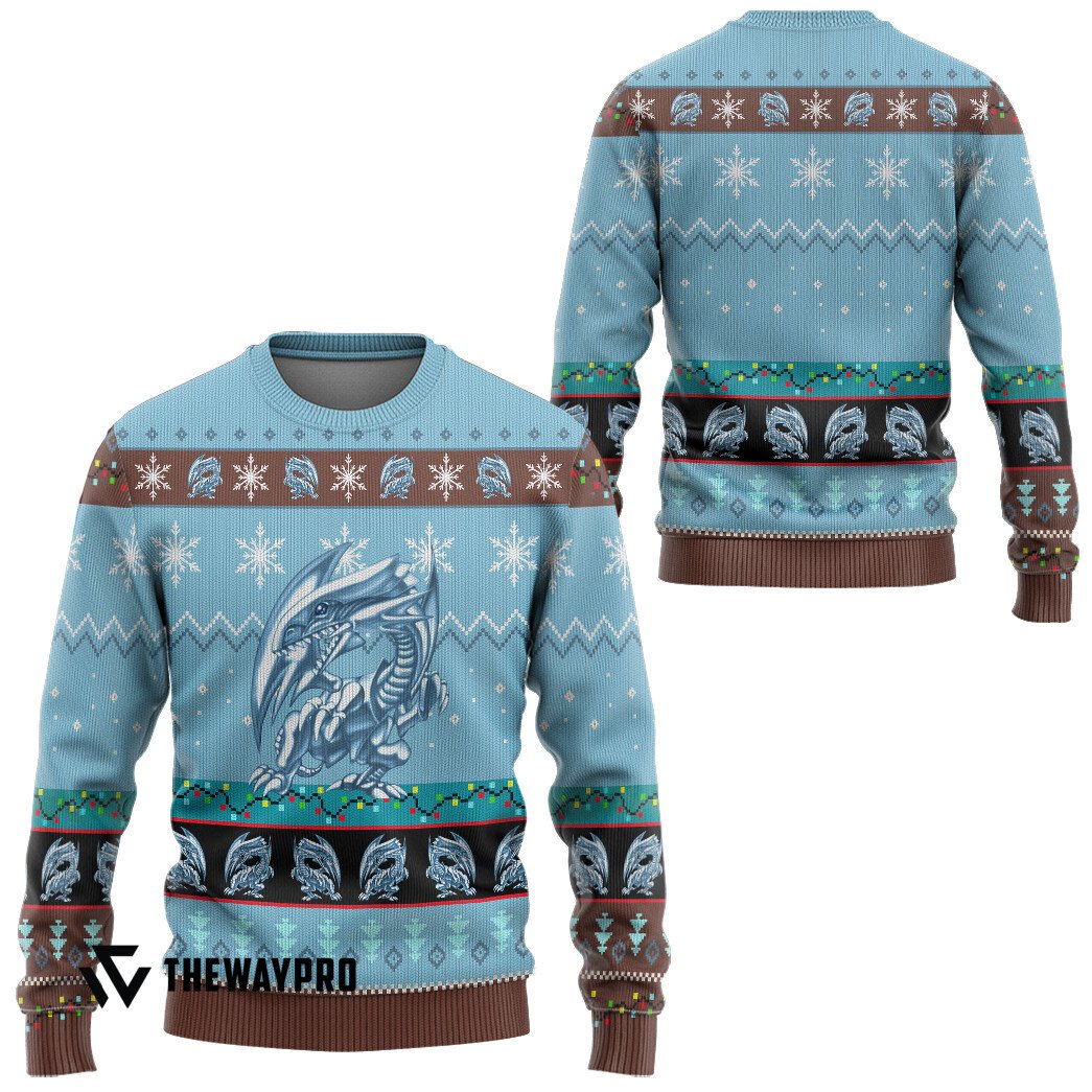 BEST Blue Eyes White Dragon Yu Gi Oh Christmas Sweater 4